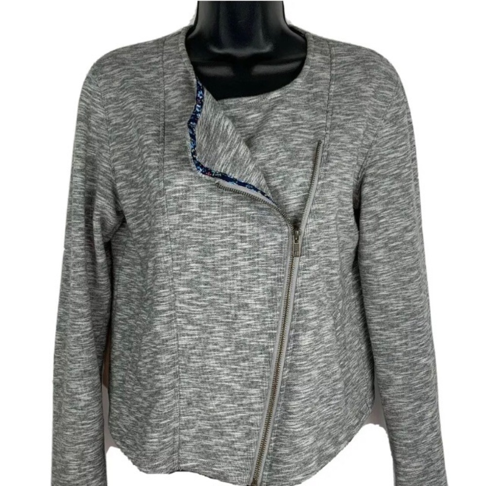 Matilda Jane M Knit Jacket Zip Moto Afternoon drive Gray Hello Lovely
